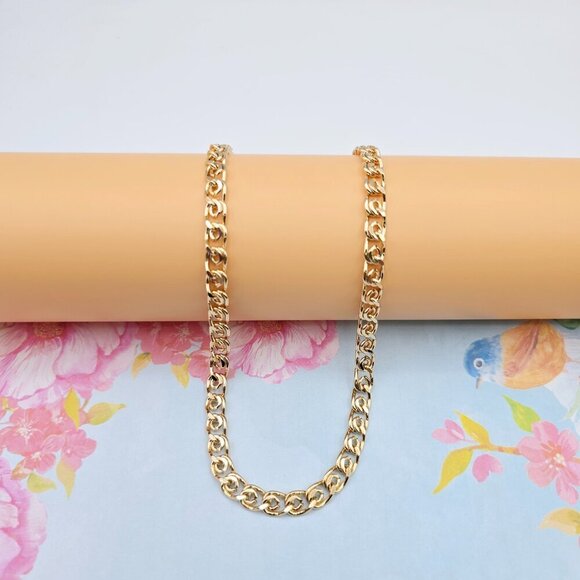 Rose Gold Round Chain Necklace Gold Plated on High Quality Brass, XPNL0073 - Picture 3 of 12